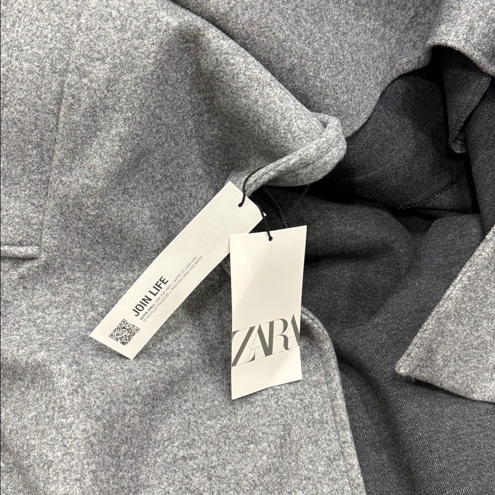 Zara Long Vest Grey Size Small NEW - Picture 7 of 7